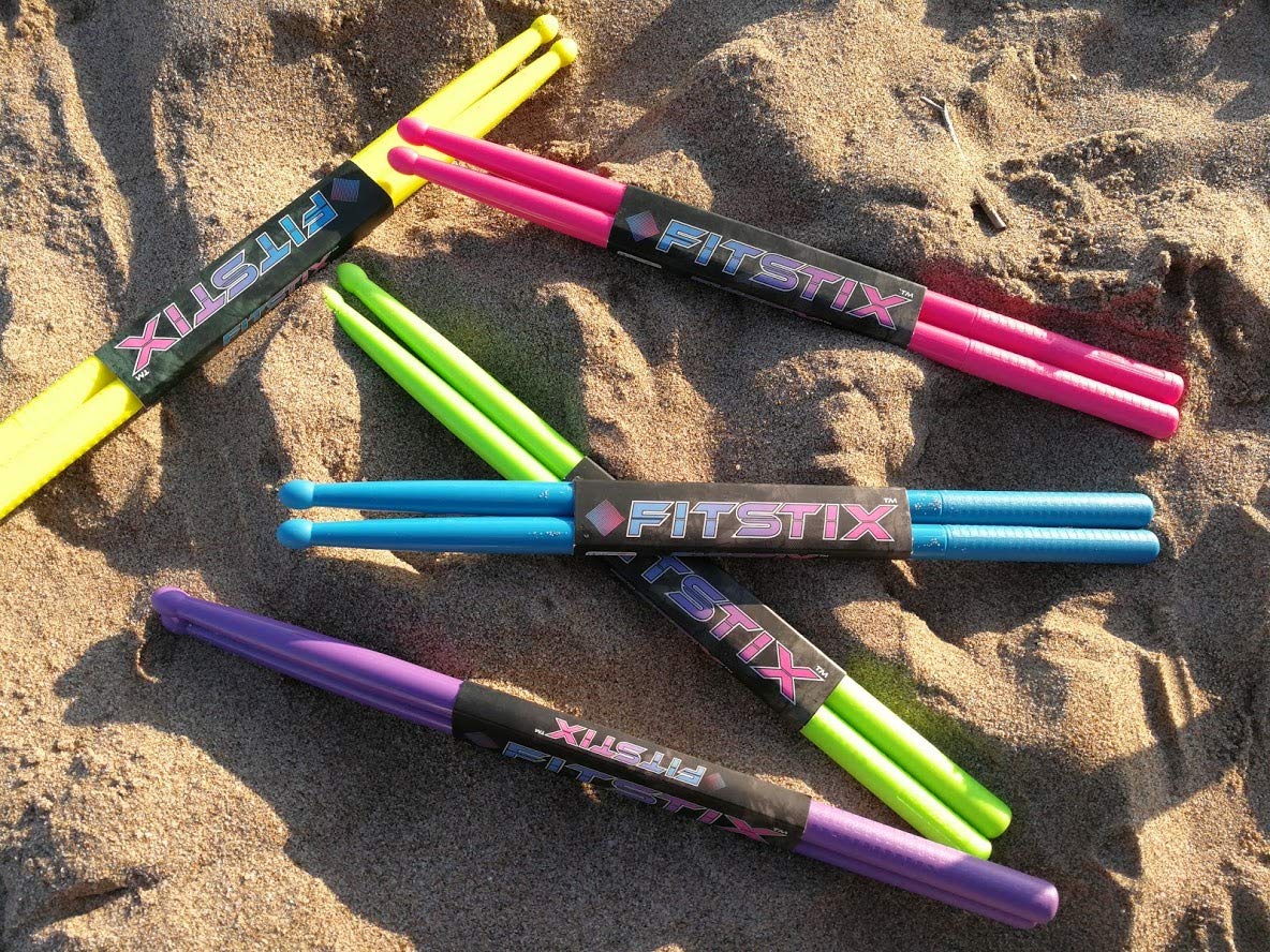 Fitstix Drumsticks For Fitness & Aerobic Workout Classes, Drum Sticks, Strong And Light Weight Design Make A Fun Addition To Any